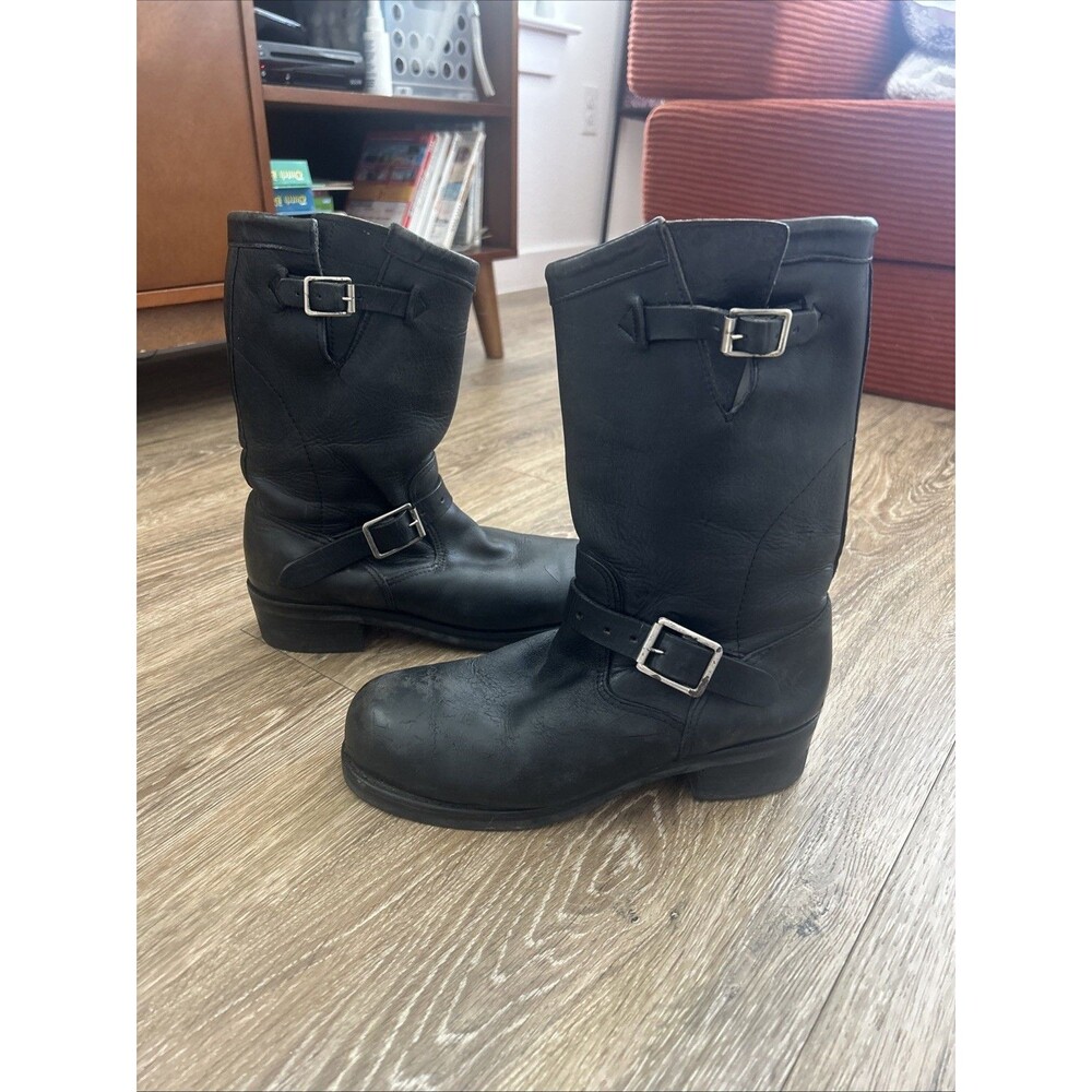 Vtg CHIPPEWA Men's Engineer Motorcycle Steel Toe Boots 27863 USA MADE 9.5D
